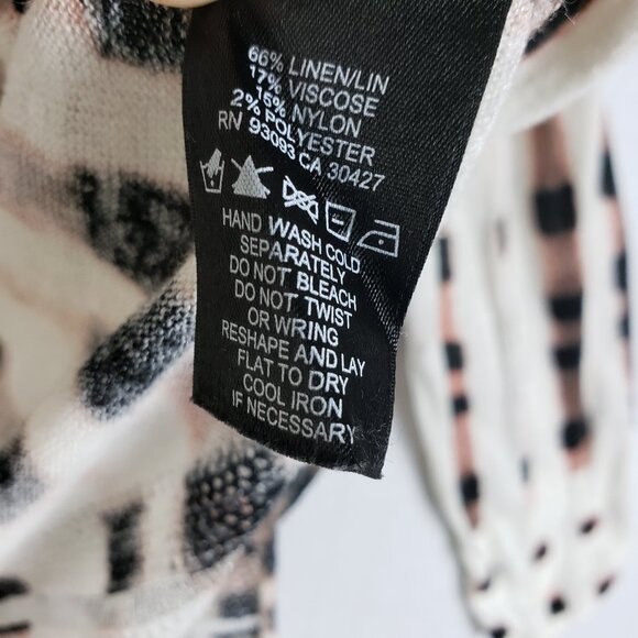 NIC+ZOE Island Time Cardy Abstract Print Linen Open Front Cardigan size L Resort - Picture 9 of 14